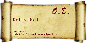 Orlik Deli névjegykártya